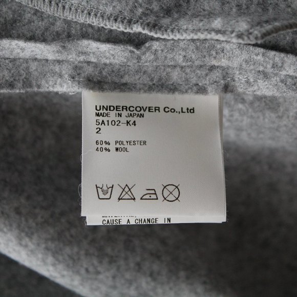 Undercover Art & Crafts 05AW Shag Felt Women's Jacket Grey Size 2 Wool Japanese - Picture 8 of 11